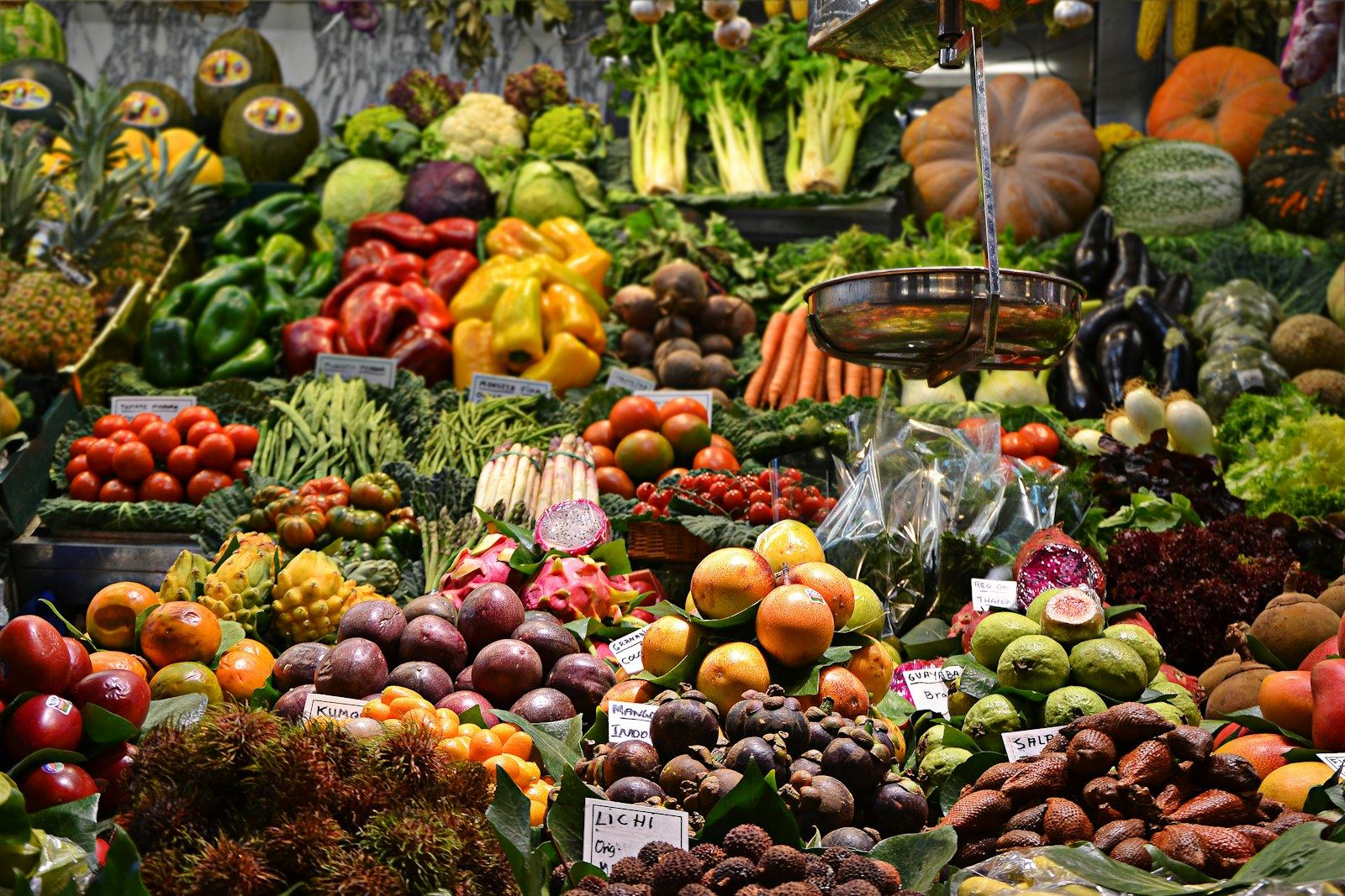 Fresh vegetables at a market